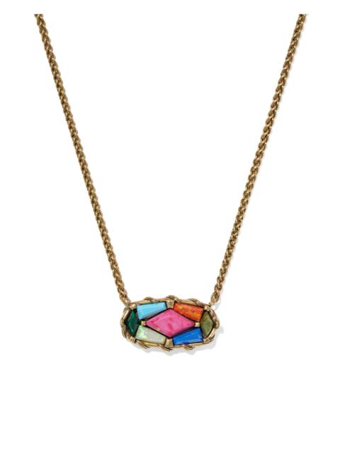KENDRA SCOTT Dolly Parton x Kendra Scott Patchwork Elisa Vintage Gold Short Pendant Necklace
