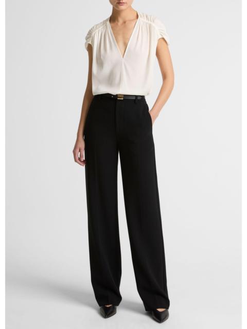 Vince Elsa High-Rise Crepe Straight-Leg Trouser