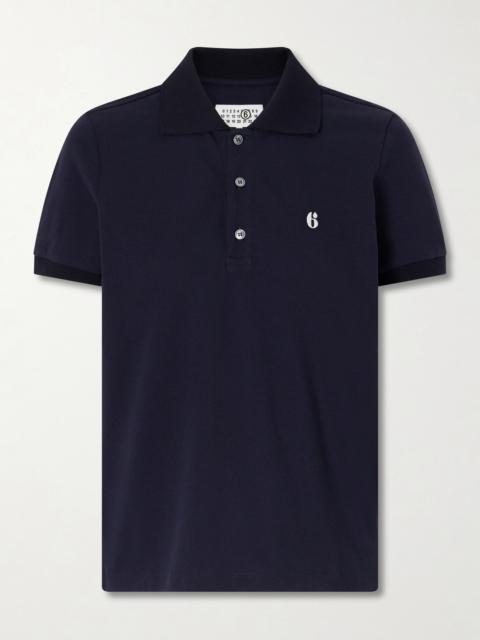 MM6 Maison Margiela Logo-embroidered Cotton-piqué Polo Shirt