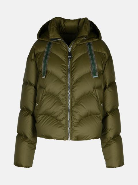 'HUG' GREEN POLYESTER BLEND DOWN JACKET