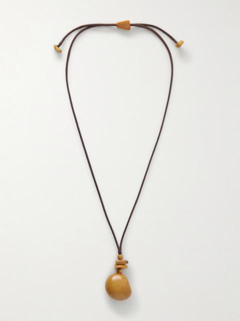 HUNTING SEASON The Pendant tagua and leather necklace Camel