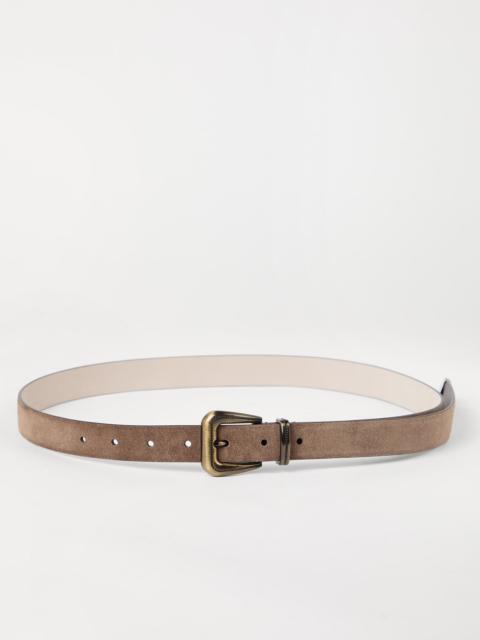 Brunello Cucinelli Suede belt with monili