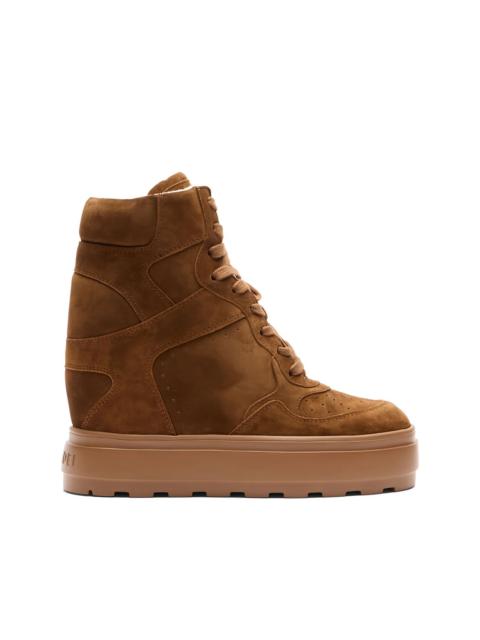 CASADEI 80mm lace-up wedge-heel sneakers