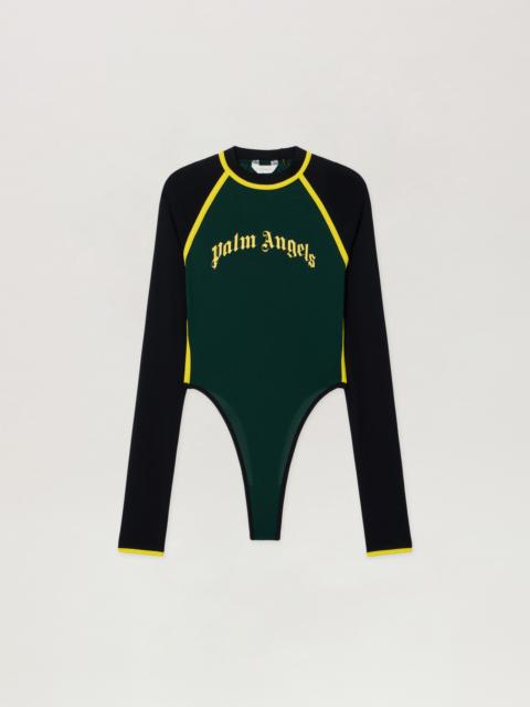 Palm Angels Curved Logo Long-Sleeved Bodysuit