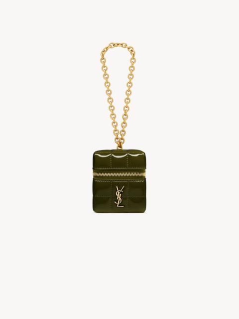 SAINT LAURENT CASSANDRE MATELASSÉ CARRÉ MINI CUBE IN PATENT LEATHER