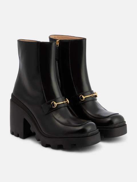 GUCCI 72mm Horsebit-detail leather boots