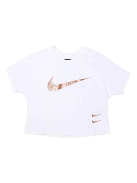 Nike (WMNS) Nike Sportswear Swoosh Logo Short Sleeve 'White' CW4321-100
