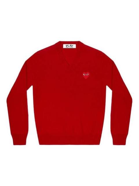 (WMNS) COMME des GARCONS PLAY V-Neck L/S T-shirt Red Emblem 'Red' AZ-N001-051-5