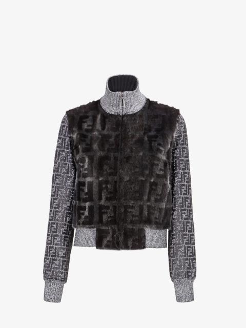 FENDI Knit and inlaid mink fur bomber jacket
