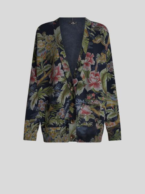 Etro COTTON AND WOOL CARDIGAN WITH PRINT