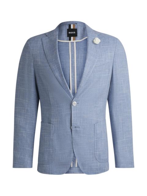 BOSS SLIM-FIT BLAZER IN MICRO-PATTERNED FABRIC