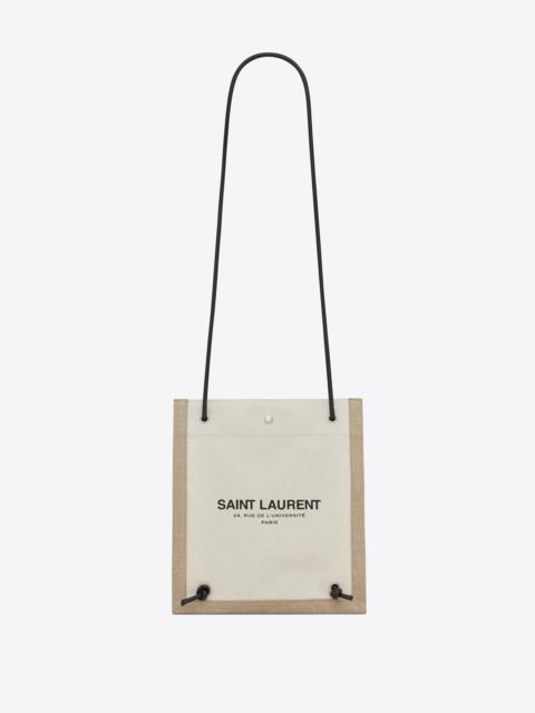 SAINT LAURENT universite flat crossbody bag in canvas