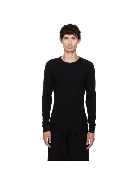 LES TIEN Black Thermal Fitted Long Sleeve T-shirt