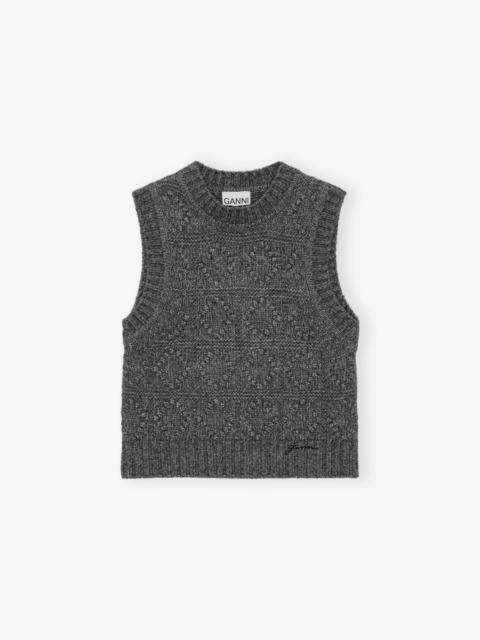 GANNI GREY KNIT VEST