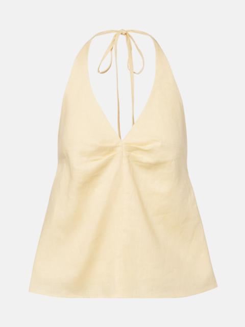 STAUD Corso halterneck linen top