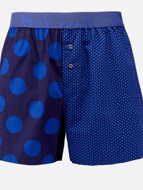 Paul Smith Men's Polka Dot Woven Boxer Shorts - Blue