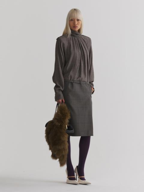 MUGLER taupe hybrid shirt dress