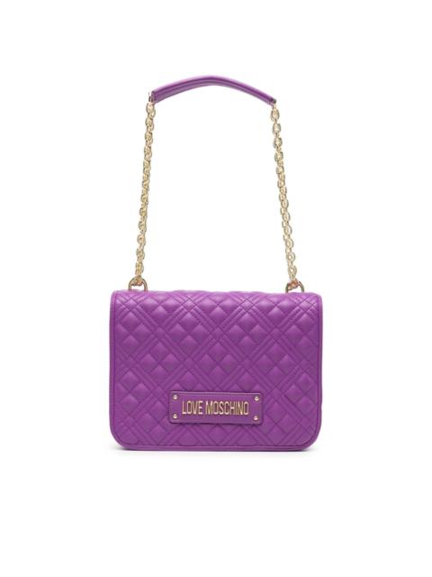 Moschino logo-plaque quilted shoulder bag