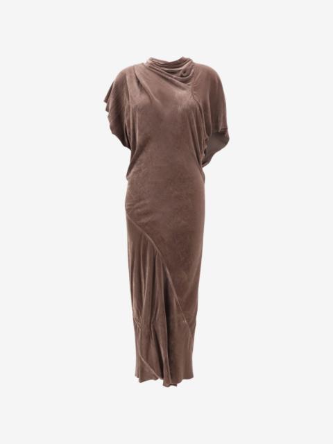 Rick Owens draped asymmetric-hem dress