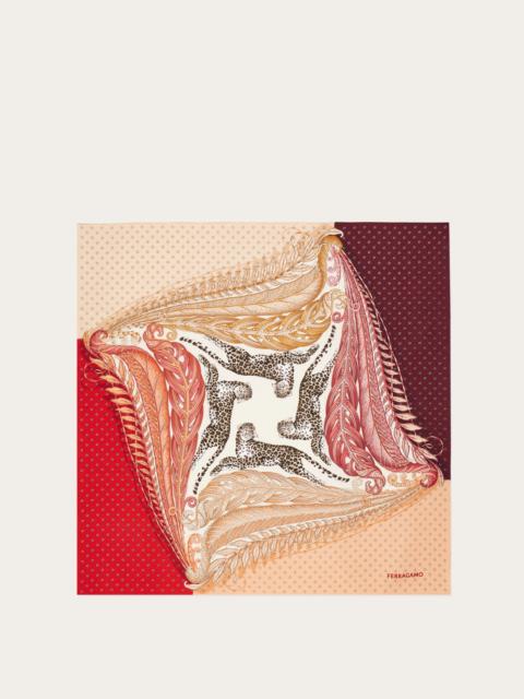 FERRAGAMO Madras print silk foulard