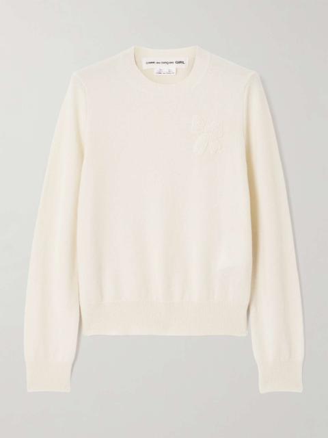 Comme des Garçons GIRL Bead-embellished wool sweater