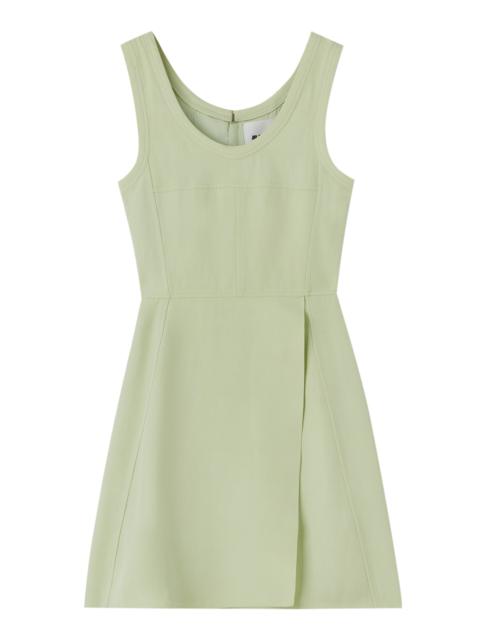Jil Sander Wrapped Linen-Blend Mini Dress green