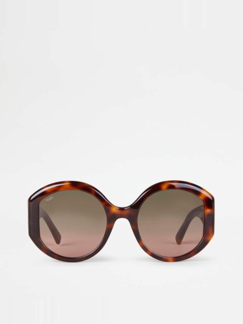 Tod's ROUND SUNGLASSES - BROWN