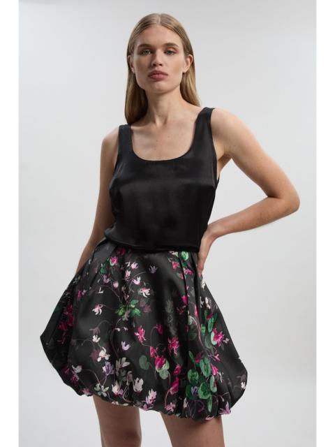 KAREN MILLEN Scattered Floral Twill Mini Puff Ball Skirt