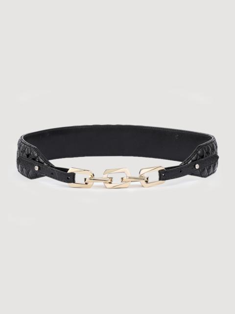 Sandro Patent leather and link belt