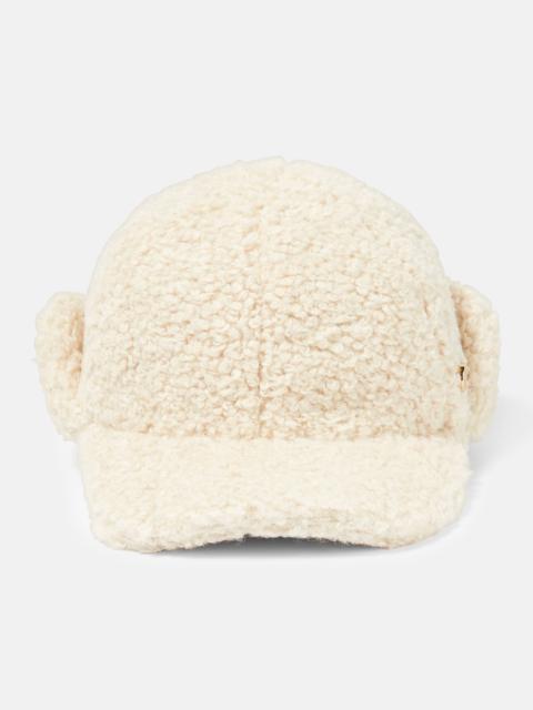 Faux shearling baseball cap