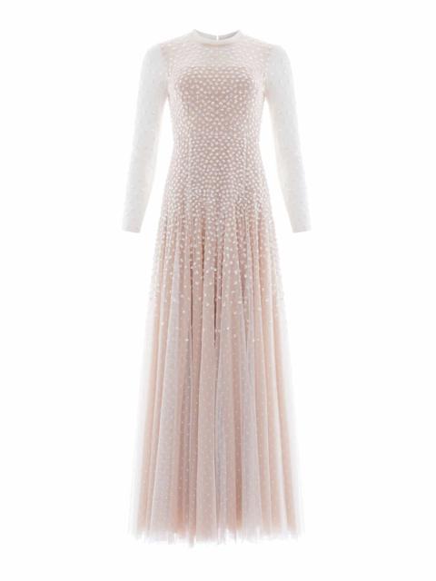 Needle & Thread Sequin Cascade Round Neck Gown