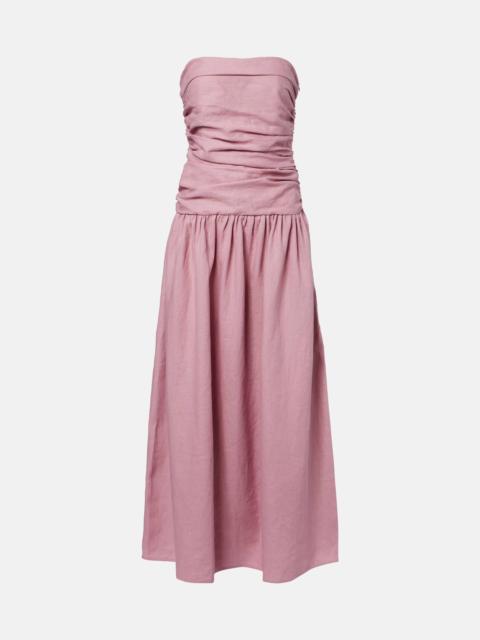 FAITHFULL Sacha strapless linen maxi dress