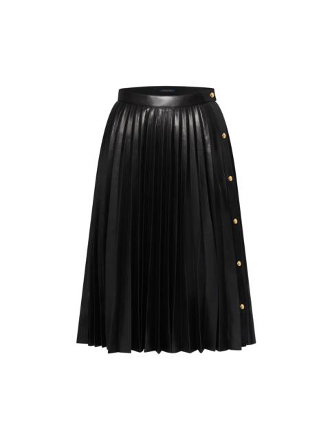 Louis Vuitton Pleated Leather Midi Skirt