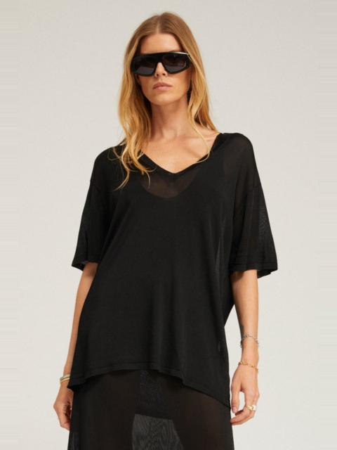 SPRWMN RAYON FRENCH TERRY V NECK TEE