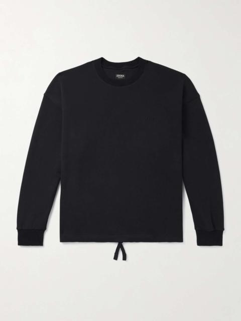 ZEGNA Logo-Embroidered Cotton-Blend Jersey Sweatshirt