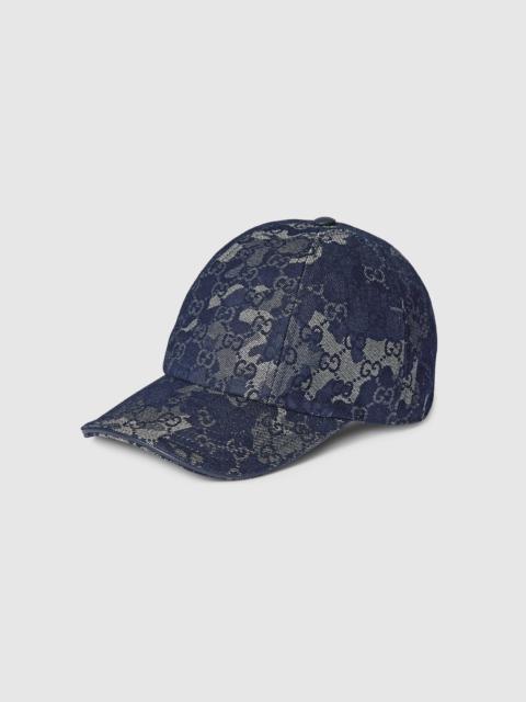 GUCCI GG denim baseball hat with Web