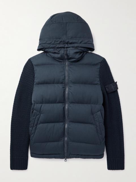 Stone Island STONE ISLAND GHOST Quilted Virgin Wool-Twill Hooded Down Jacket