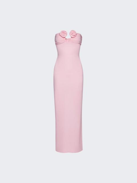 MAGDA BUTRYM Strapless Flower Applique Dress Pink
