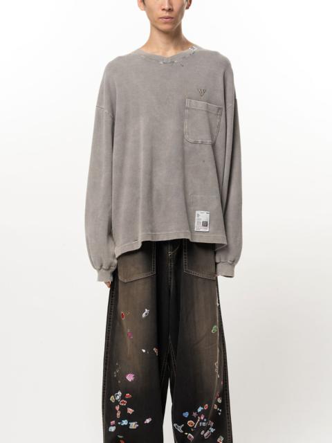 Maison MIHARAYASUHIRO Bleached Waffle Long Sleeve T-Shirt