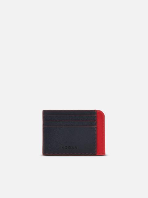 HOGAN Credit Card Holder Blue Red