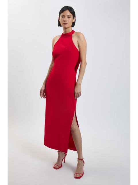 KAREN MILLEN Petite Soft Tailored Halter Neck Open Back Maxi Dress
