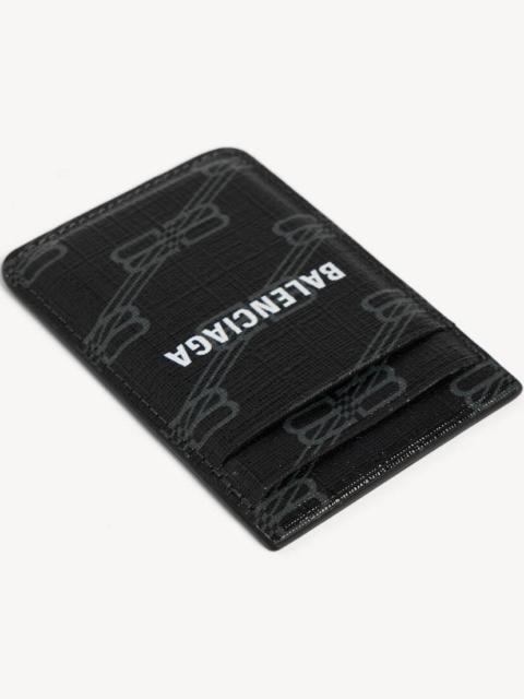 BALENCIAGA Men's Signature Magnet Card Holder Bb Monogram Coated Canvas in Black/grey