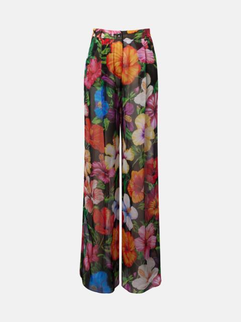 Dolce & Gabbana Floral silk chiffon wide-leg pants