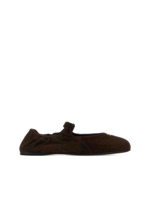 Miu Miu Ruches suede ballerinas