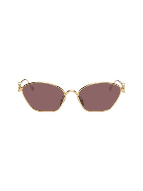 Loewe Gold Anagram Hexagonal Sunglasses