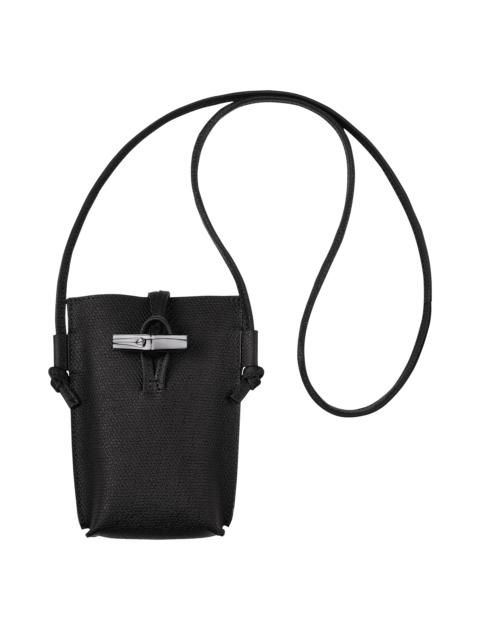 Longchamp Roseau Phone case with lace Black - Leather