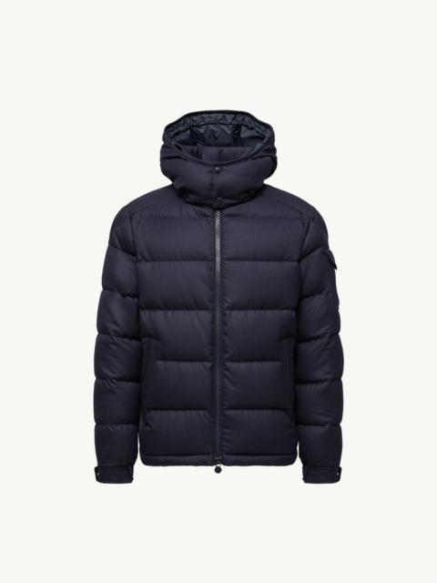 Moncler Montgenevre Hooded Wool Flannel Short Down Jacket