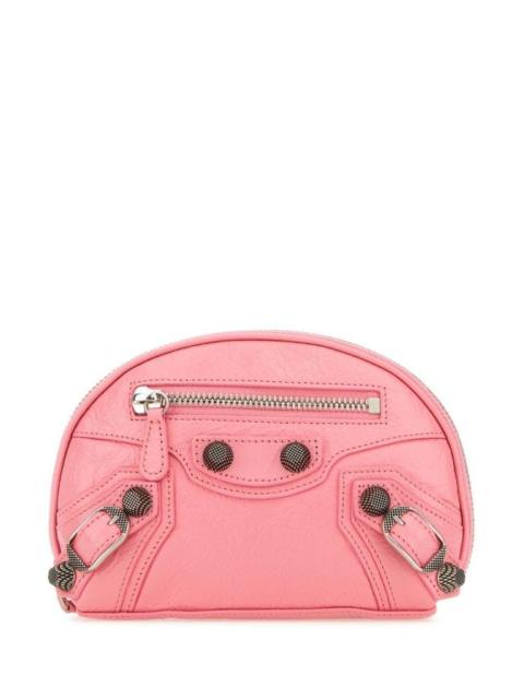 Pink leather Le Cagole XS beauty case