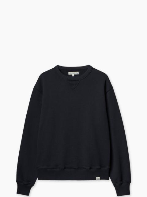 Merz b. Schwanen MERZ B. SCHWANEN CREW02 AUTHENTIC FLEECE CLASSIC FIT SWEATSHIRT DEEP BLACK