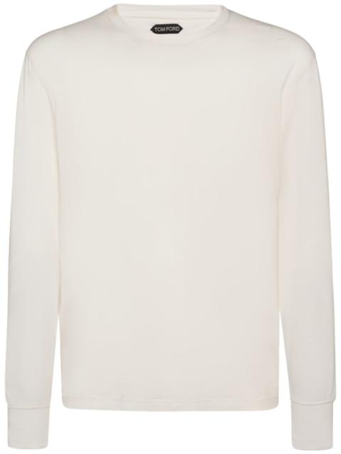 Lyocell & cotton crewneck t-shirt